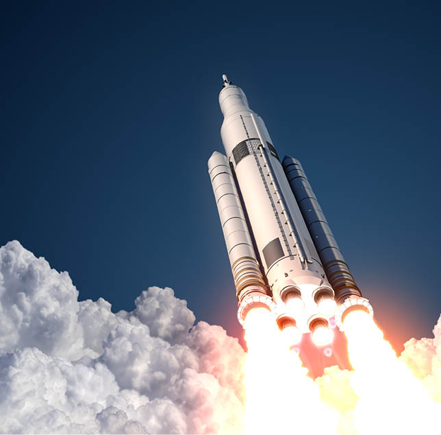 Space Launch System Takes Off  3D Scene 